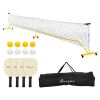 Soozier Pickleball Set with Net, Court Markers and Wheels, 22FT Portable Pickleball Net for Driveway with 4 Pickleball Paddles