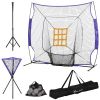 Soozier Baseball Practice Net Set with 7.5x7ft Catcher Net, Ball Caddy and Batting Tee