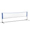 Soozier Portable Badminton Net, 14ft Volleyball Net, Foldable and Height Adjustable with Carry Bag, for Tennis, Badminton and Pickleball