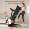 Foldable Treadmill with Incline, Electric Treadmill with Bluetooth Speaker, 3.5HP Powerful Motor, 330LBS Weight Capacity, Fitshow APP Support