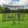 Soozier 17' x 5.5' Baseball Net with Strike Zone, Tee, Caddy, and Carry Bag for Pitching and Hitting