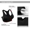 3 Pack Racerback Sports Bras for Women, Seamless High Impact Bra with Pad for Yoga Gym Fitness Workout, XL Size (Black)