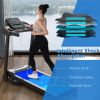 Compact Easy Folding Treadmill Motorized Running Jogging Machine with Audio Speakers and Incline Adjuster