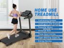 Compact Easy Folding Treadmill Motorized Running Jogging Machine with Audio Speakers and Incline Adjuster