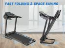 Compact Easy Folding Treadmill Motorized Running Jogging Machine with Audio Speakers and Incline Adjuster