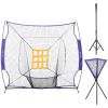 Soozier Baseball Practice Net Set with 7.5x7ft Catcher Net, Ball Caddy and Batting Tee