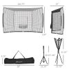 Soozier 17' x 5.5' Baseball Net with Strike Zone, Tee, Caddy, and Carry Bag for Pitching and Hitting