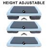 Adjustable Workout Aerobic Stepper in Fitness & Exercise Step Platform Trainer Gray black with 4 risers