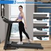 Compact Easy Folding Treadmill Motorized Running Jogging Machine with Audio Speakers and Incline Adjuster