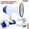 5 Core Megaphone Bull Horn 30W Loud Speaker 800 Yards Range Rechargeable Portable USB Bullhorn w Recording Volume Control Siren Noise Maker for Kids a