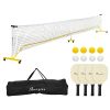 Soozier Pickleball Set with Net, Court Markers and Wheels, 22FT Portable Pickleball Net for Driveway with 4 Pickleball Paddles