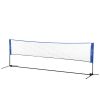 Soozier Portable Badminton Net, 14ft Volleyball Net, Foldable and Height Adjustable with Carry Bag, for Tennis, Badminton and Pickleball