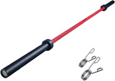 7.2Ft Barbell Bar for 2" Olympic Plates, Home Gym Weightlifting Bar Solid Chrome Weight Bar 5Ft Fitness Training Curl Barbell (Color: as Pic)