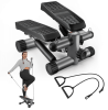 Steppers for Exercise, Stair Stepper with Resistance Bands, Mini Stepper with 330LBS Loading Capacity, Hydraulic Fitness Stepper with LCD Monitor