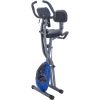 Folding Exercise Bike, Fitness Upright and Recumbent X-Bike with 16-Level Adjustable Resistance, Arm Bands and Backrest