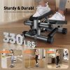 Steppers for Exercise, Stair Stepper with Resistance Bands, Mini Stepper with 330LBS Loading Capacity, Hydraulic Fitness Stepper with LCD Monitor